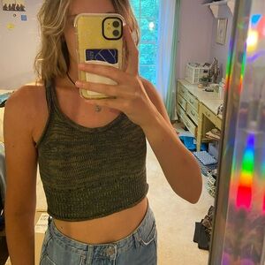 Cider Knitted Cropped Tank Top